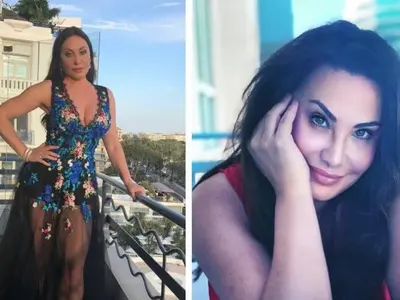 Дарина Павлова с бански на цветя