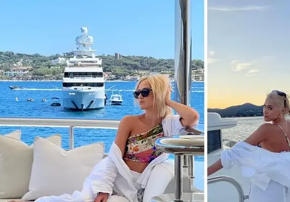 Мария Бакалова сама на яхта в Сен Тропе