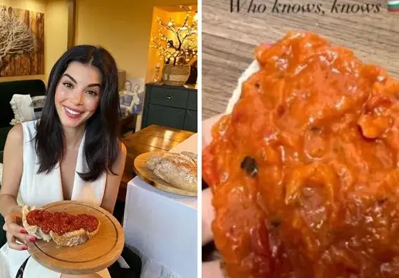 Мегз набива филии с лютеница в Дубай