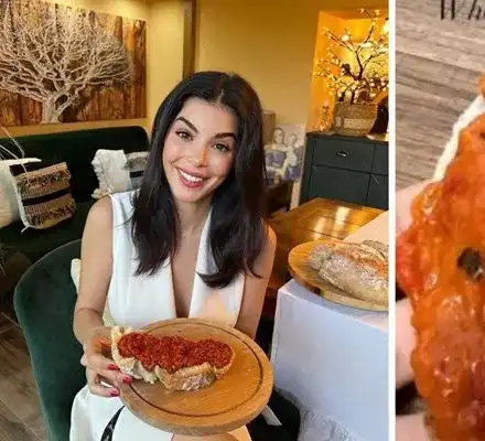 Мегз набива филии с лютеница в Дубай