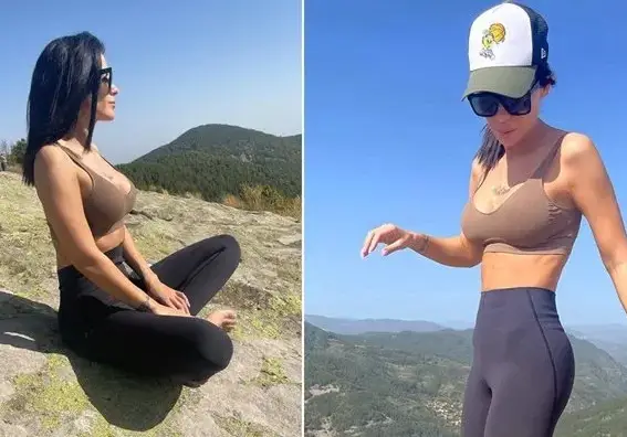 Боса в планината! Цвети медитира на открито