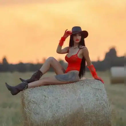 Полугола плеймейтка се метна на бала