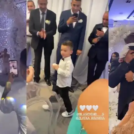 Синът на Джизъса носи халките на сватбата на Златка