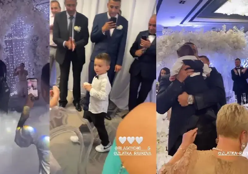 Синът на Джизъса носи халките на сватбата на Златка
