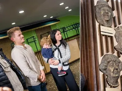 Внукът и правнуците на Калоянчев откриха маската му в Сатирата СНИМКИ