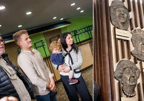 Внукът и правнуците на Калоянчев откриха маската му в Сатирата СНИМКИ