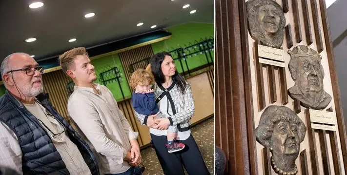 Внукът и правнуците на Калоянчев откриха маската му в Сатирата СНИМКИ