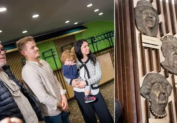 Внукът и правнуците на Калоянчев откриха маската му в Сатирата СНИМКИ