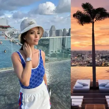 ЛУКС за 1300 лева на нощ! Преслава се похвали с гледка от 5-звезден хотел в Сингапур! (СНИМКИ)