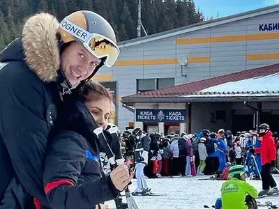 За първи път: Анелия се качи на ски СНИМКИ