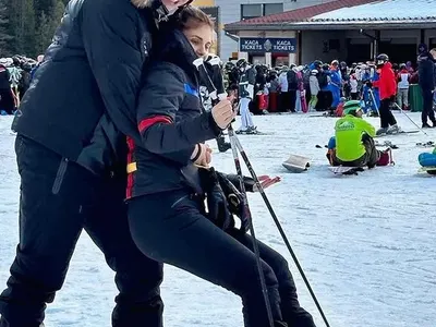 За първи път: Анелия се качи на ски СНИМКИ