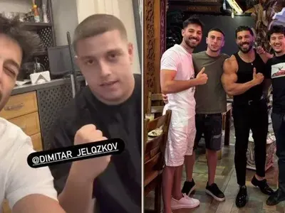 Емрах и синът на Митьо Очите размахват юмруци и мускули по морето (Снимки)