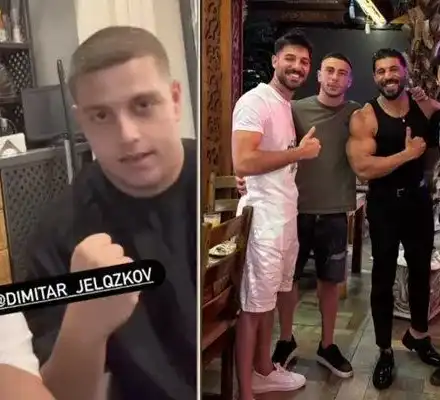 Емрах и синът на Митьо Очите размахват юмруци и мускули по морето (Снимки)