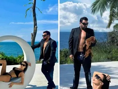 Галена показва секси форми край морето