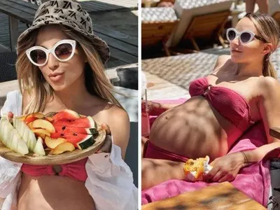 В 9-ия месец: Жената на Иво Карамански показа коремчето на плажа (СНИМКИ)