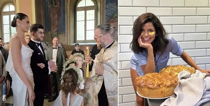 Славена Вътова меси питка за сватбата на Сашо Кадиев