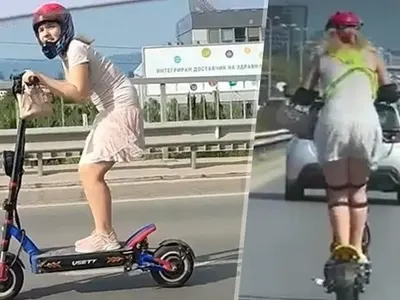 Емили отново яхна тротинетката