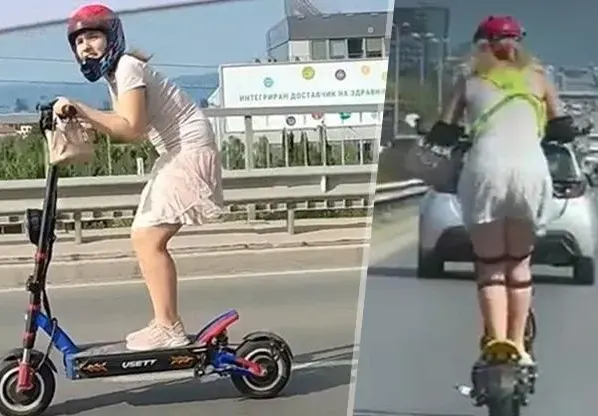 Емили отново яхна тротинетката