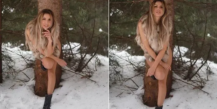 Диана се разхвърля в снега