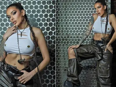 Чалгаджийката Диона с шипове на гърдите