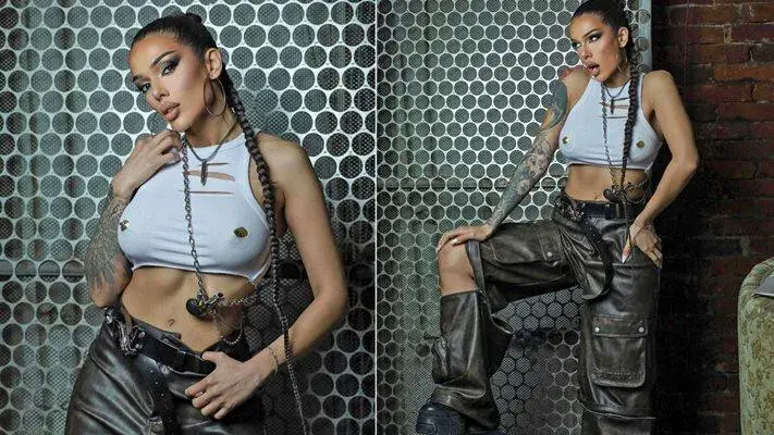 Чалгаджийката Диона с шипове на гърдите