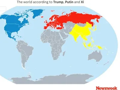 Карта показва как Тръмп, Путин и Си могат да поделят земното кълбо