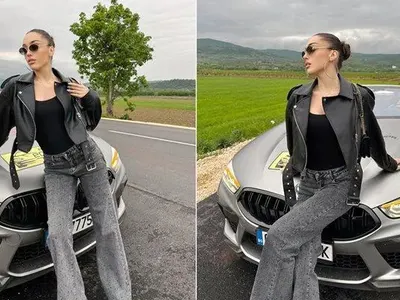 Скандална миска се фука със скъпа кола