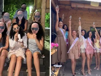 Певица лъсна по голи задни форми на моминско парти