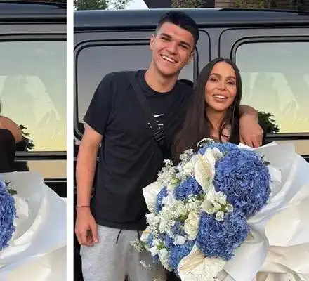 Синът на Алисия я радва със сини рози