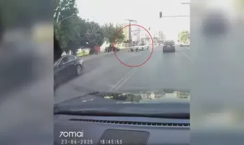 Кола помете пешеходец на ул. „Бели Дунав“ в София