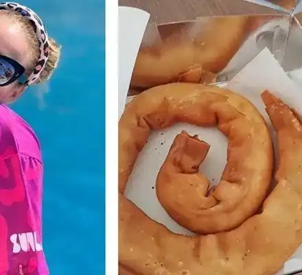 Алекс Раева нагъва баничка за закуска