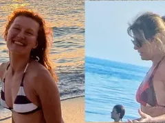 Бившата на президента засенчи жена му с тяло по бански (СНИМКИ на двете първи дами)