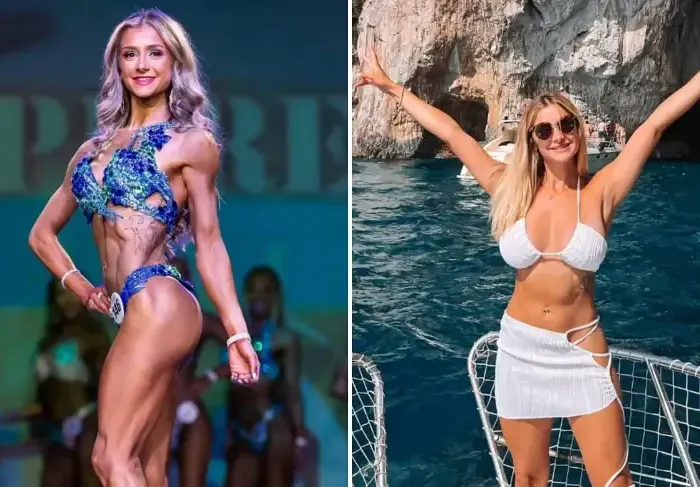 Фитнес моделка е секси сърфистка