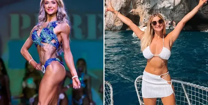 Фитнес моделка е секси сърфистка