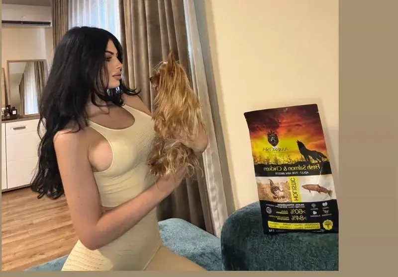 Гаф или трик? Изскочиха силиконите на Мис България, докато рекламира кучешка храна