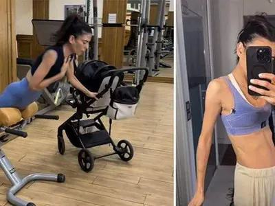 Жената на Андрей тренира с бебето