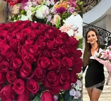 Милион алени рози се сипят от лимузината на Глория