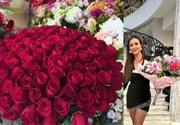 Милион алени рози се сипят от лимузината на Глория