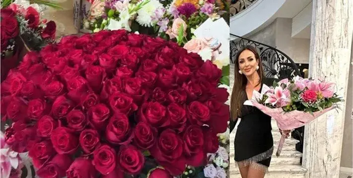 Милион алени рози се сипят от лимузината на Глория
