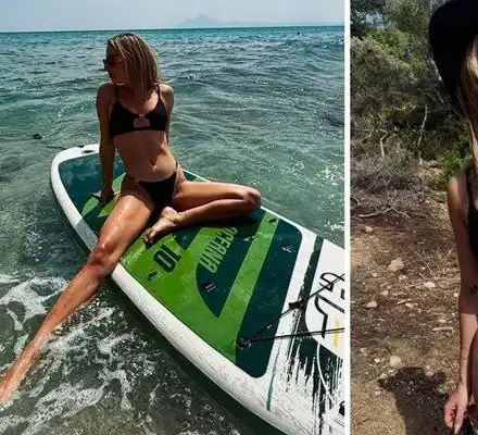 Мишето Маринова подкара сърф край Тасос