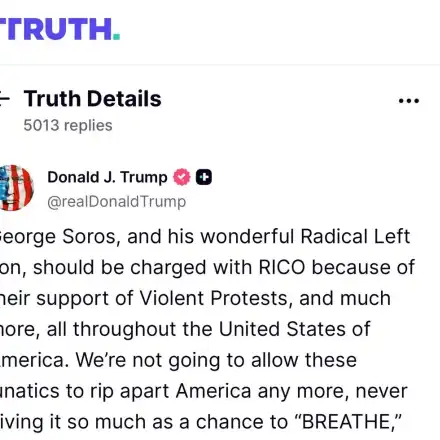 Скандал в Америка: Тръмп иска отговорност от Сорос за протестите!