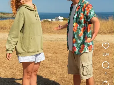 Щерката на Вергов снима по скалите