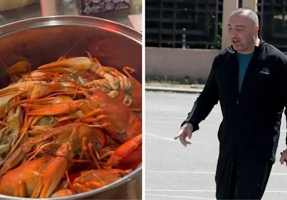 Митьо Очите се глези с пресни рачета