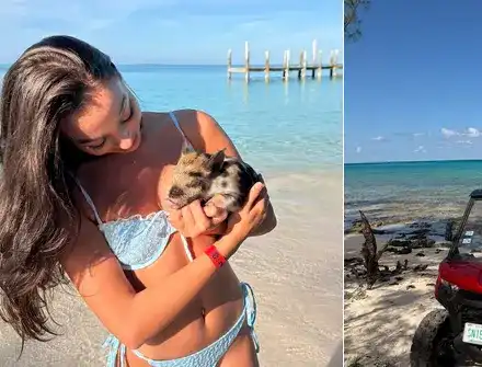 Айлин с мистериозен мъж на Бахамите (Горещи снимки)