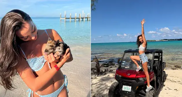 Айлин с мистериозен мъж на Бахамите (Горещи снимки)