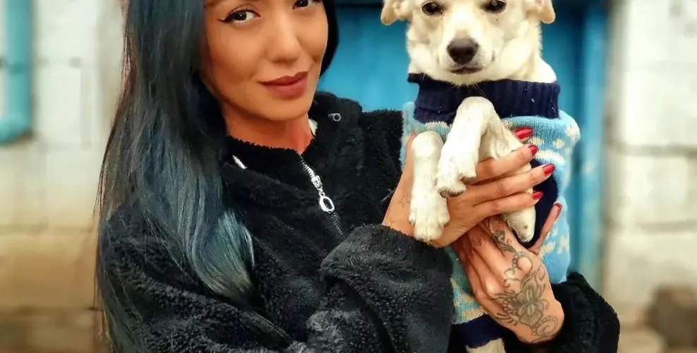 Ани Хоанг спаси кученце