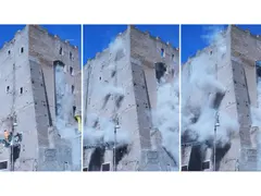 Рухна историческа кула в центъра на Рим по време на реставрация (снимки/видео)