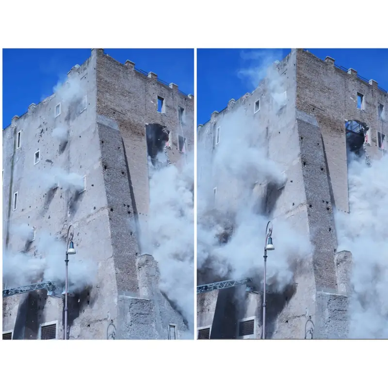 Рухна историческа кула в центъра на Рим по време на реставрация (снимки/видео)