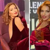 Яна Средкова в червено: Скандалното празнично настроение шокира мрежата!