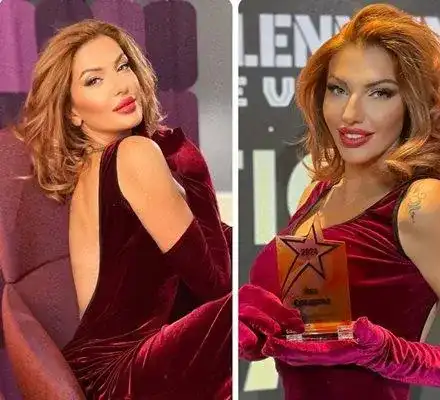 Яна Средкова в червено: Скандалното празнично настроение шокира мрежата!